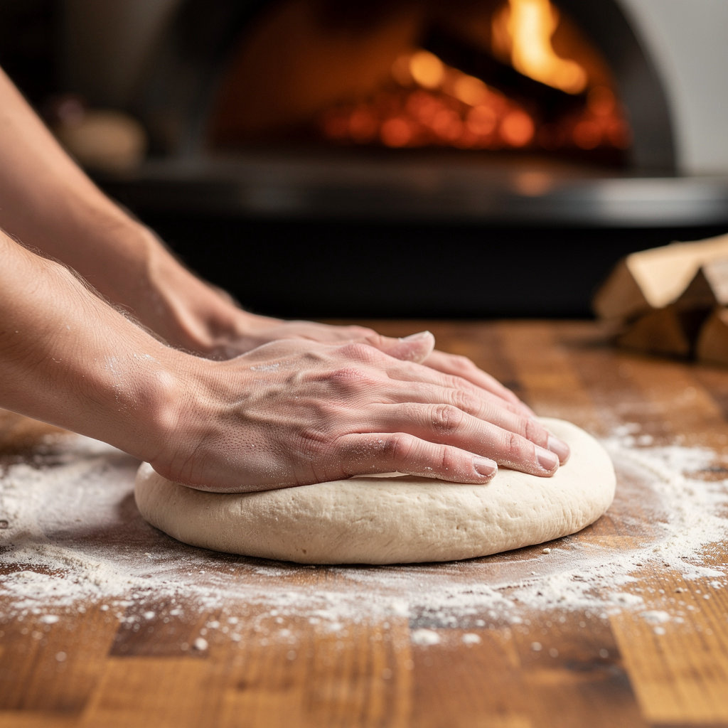 Lunar Oven Austin wood-fired pizza preparation showcasing authentic craftsmanship and artisanal cooking methods